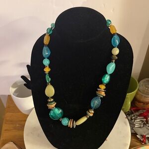 Ruby Rd. Turquoise and Amber Beaded Necklace